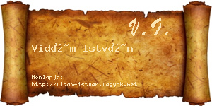 Vidám István névjegykártya